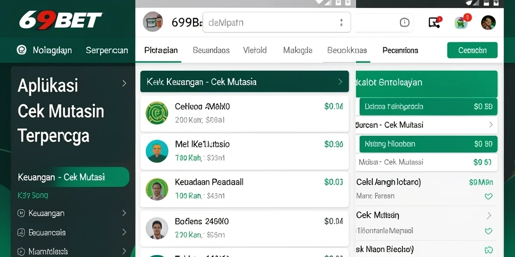 Tampilan antarmuka aplikasi 69BET untuk cek mutasi transaksi.
