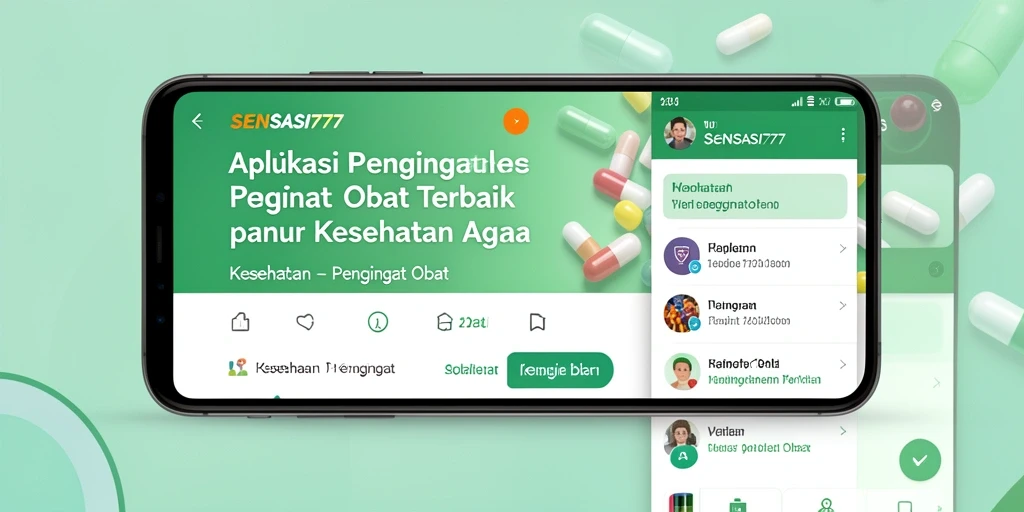 Antarmuka pengguna SENSASI777 yang sederhana dan jelas untuk pengingat obat.