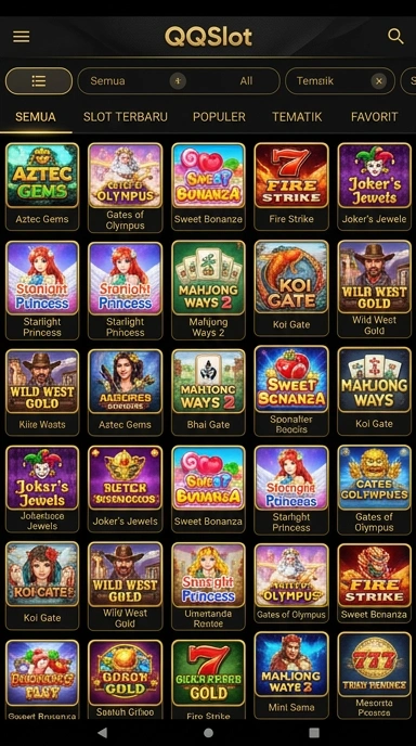 Tampilan katalog aplikasi qqslot