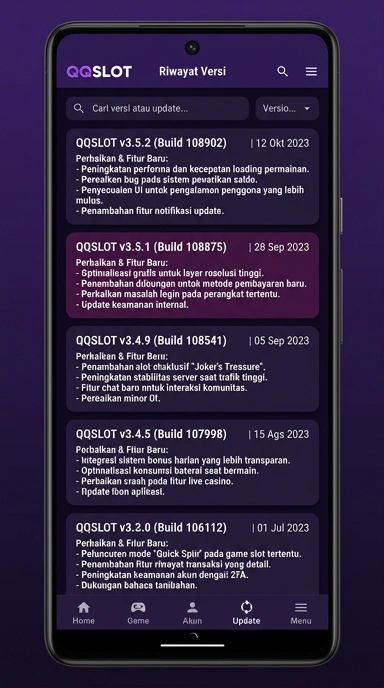 Tampilan riwayat versi qqslot